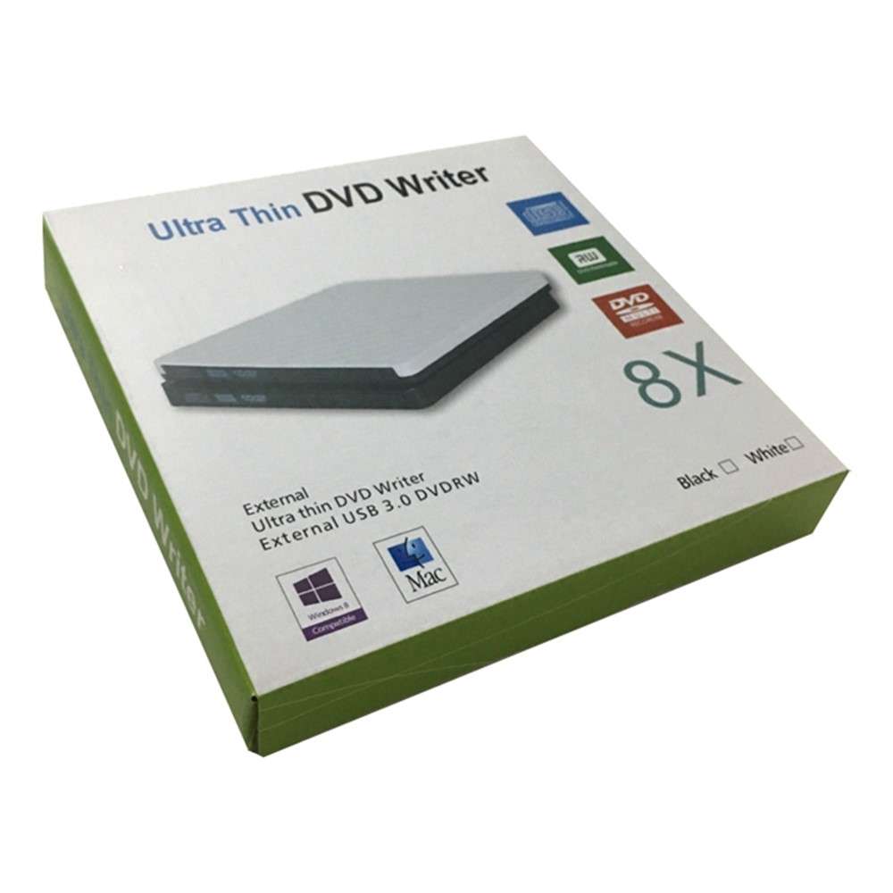 633 USB3.0 Computer Laptop External Optical Drive Burner Rhombus Pattern DVD Writer - Black