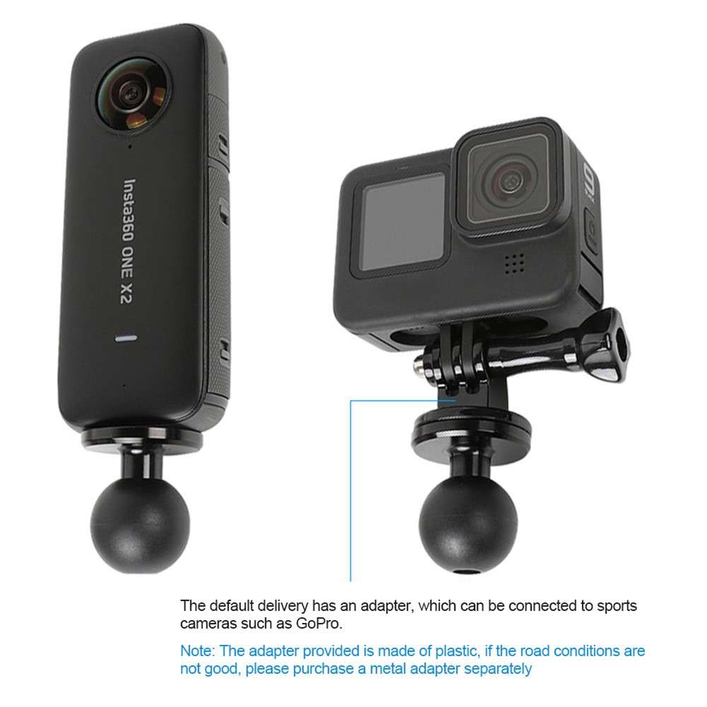 For GoPro 11 / 10 / Insta360 One R Motorcycle Sports Camera Mount Holder Adjustable Support Stand -