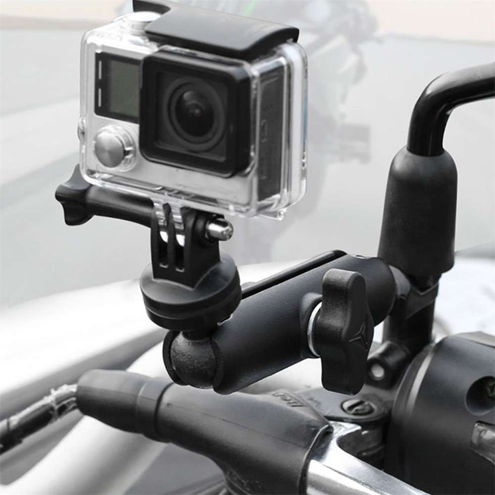 For GoPro 11 / 10 / Insta360 One R Motorcycle Sports Camera Mount Holder Adjustable Support Stand -
