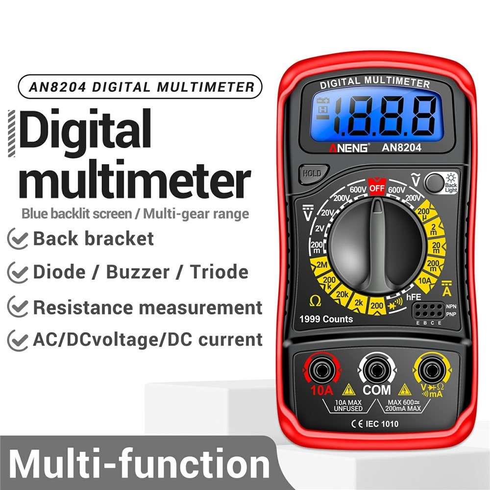 Digital Multimeter AC DC Voltage DC Current Resistance Diode Tester