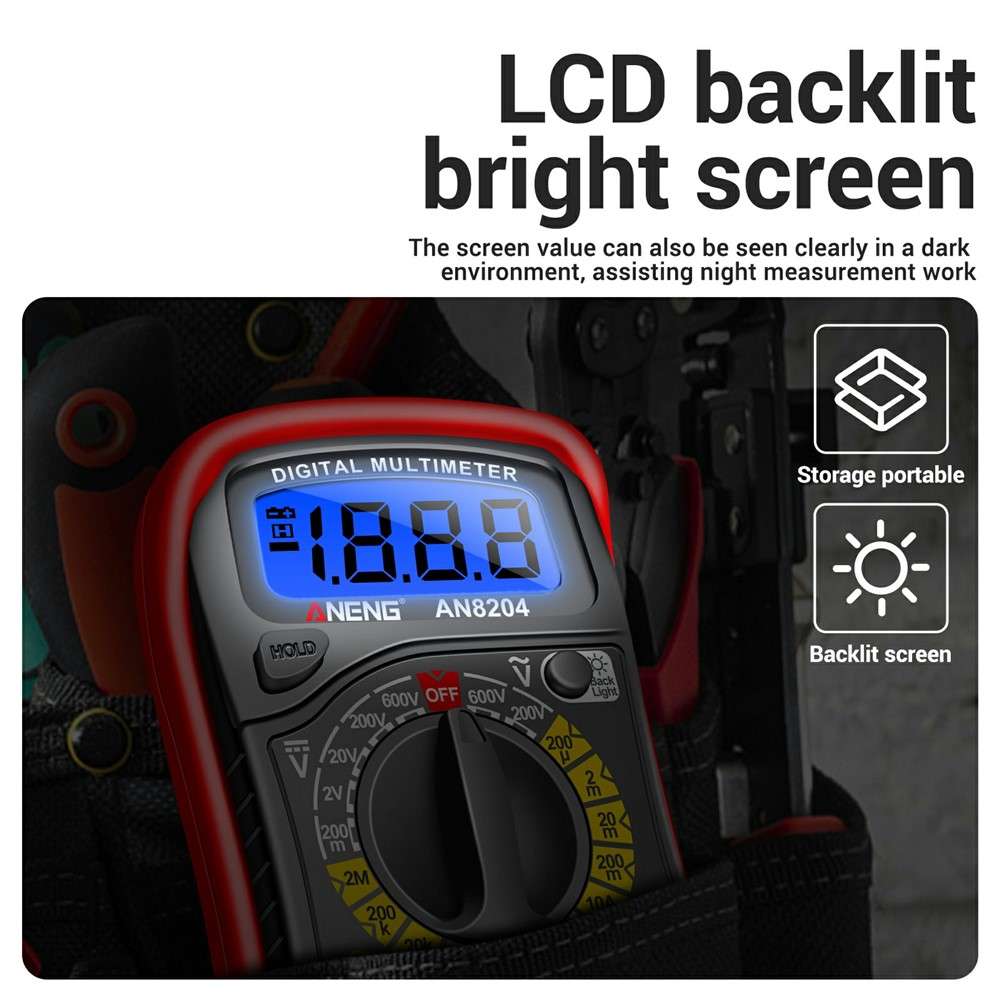 Digital Multimeter AC DC Voltage DC Current Resistance Diode Tester