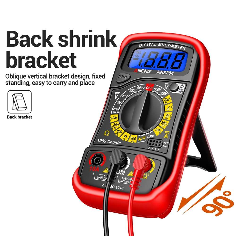 Digital Multimeter AC DC Voltage DC Current Resistance Diode Tester