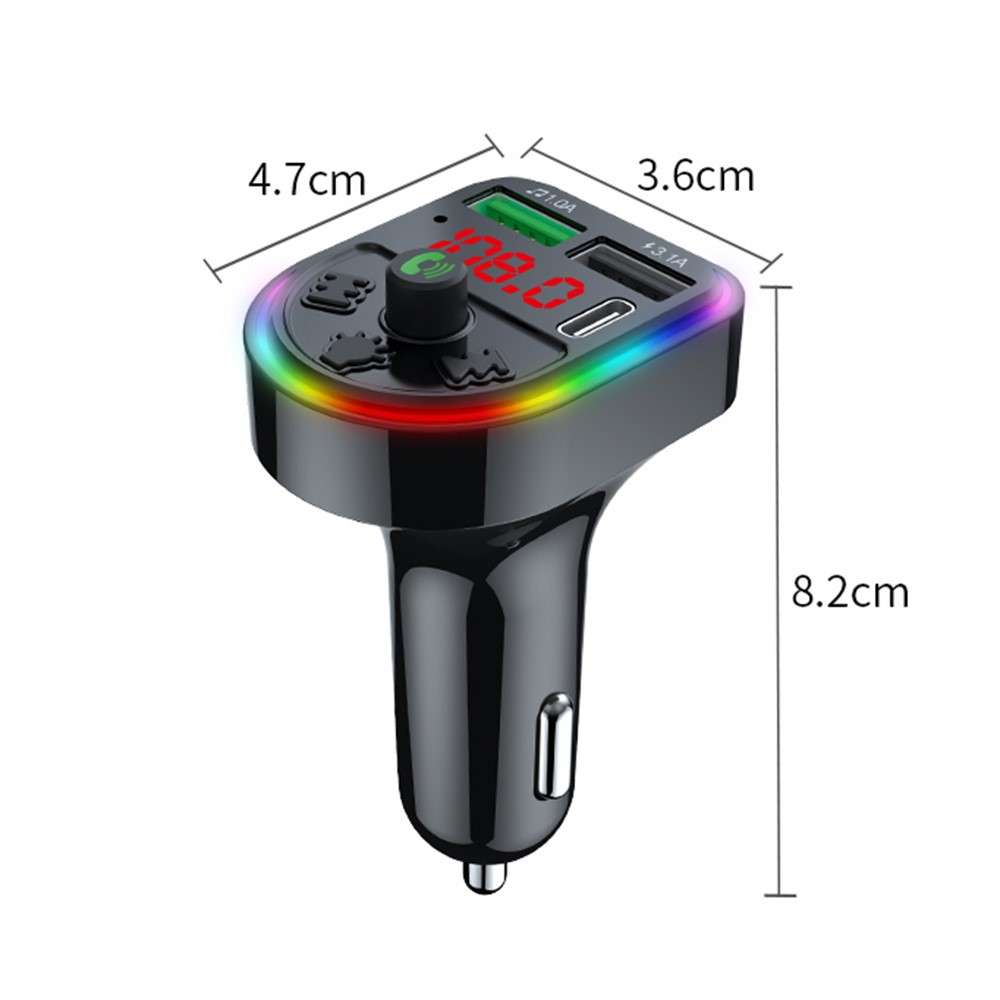 F21 Bluetooth-compatible Car Adapter Handsfree Call FM Transmitter HiFi Sound MP3 Music Player PD +