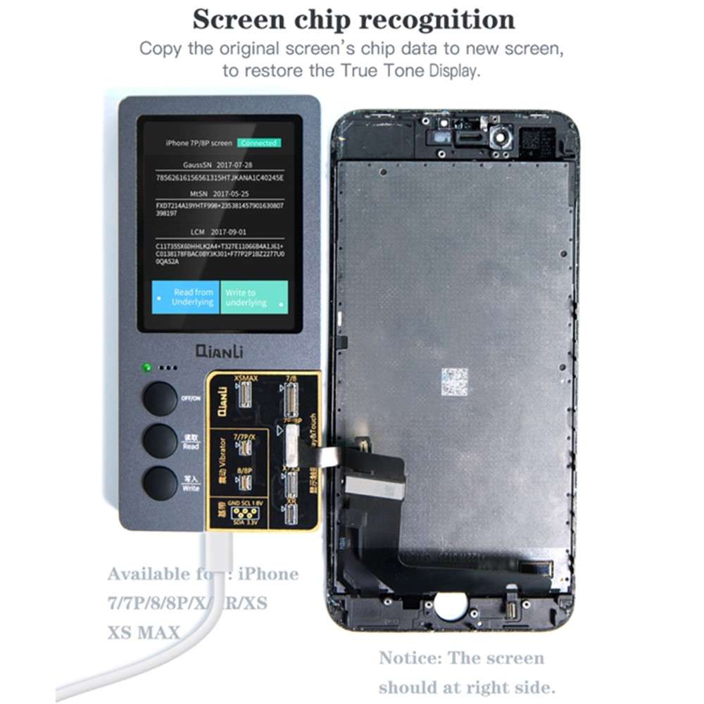 QIANLI iCopy Plus 3-in-1 LCD Screen Original Color Repair Programmer True Tone Light Sensor Battery
