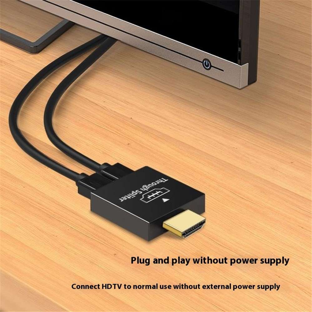 HDMI Male to Dual HDMI Female 1 to 2 Way Splitter Adapter for HD TV Hot DH Xbox Blueray DVD Players