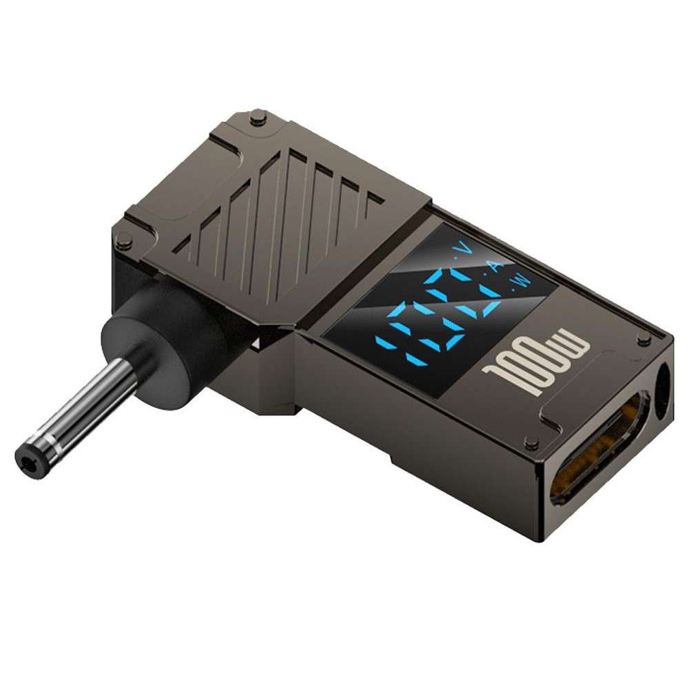 PD 100W Laptop Charging Adapter Type-C to DC 3.0x1.1mm Digital Display Fast Charging Converter