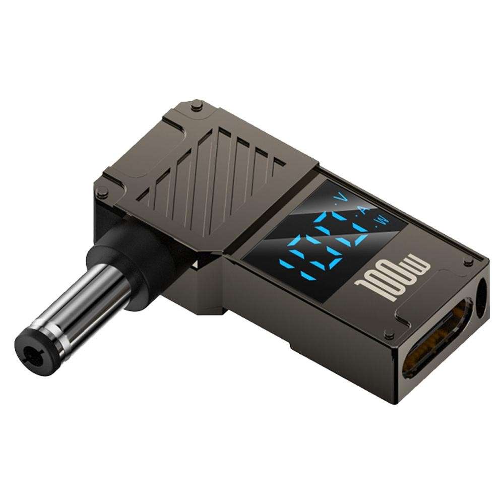 PD 100W Laptop Charging Adapter Type-C to DC 5.5x2.1mm Digital Display Fast Charging Converter