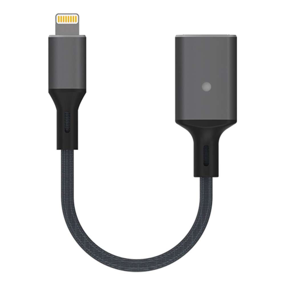 Lightning to OTG Data Transfer Adapter for Iphone / Ipad with iOS 13 and Above - Grey