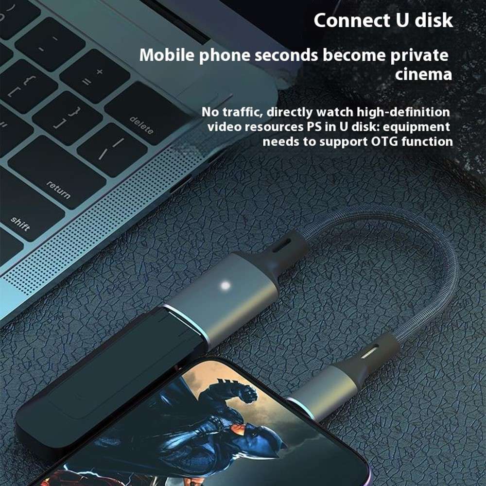 Lightning to OTG Data Transfer Adapter for Iphone / Ipad with iOS 13 and Above - Grey