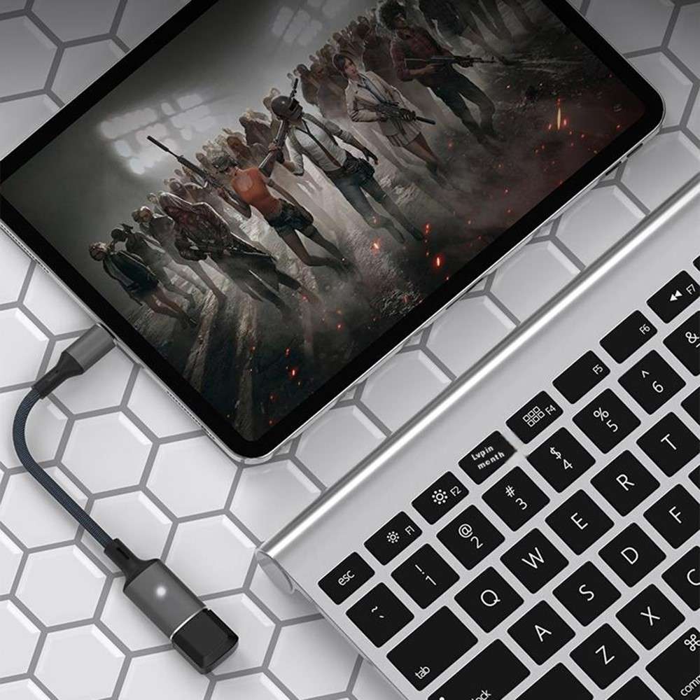 Lightning to OTG Data Transfer Adapter for Iphone / Ipad with iOS 13 and Above - Grey