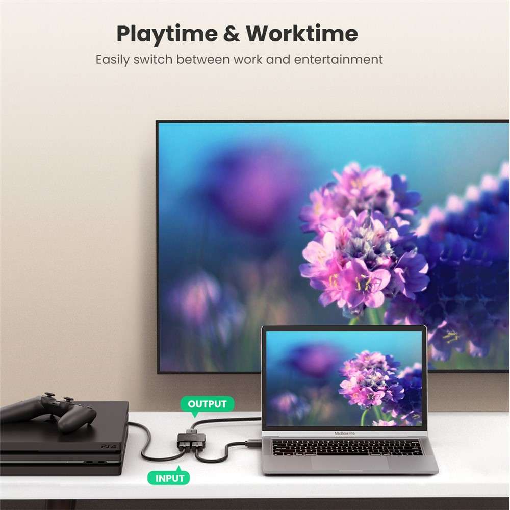 UGREEN HDMI Splitter 4K Switch 2 in 1 out Adapter HDMI Switcher for XBox TV Box Computer Monitor