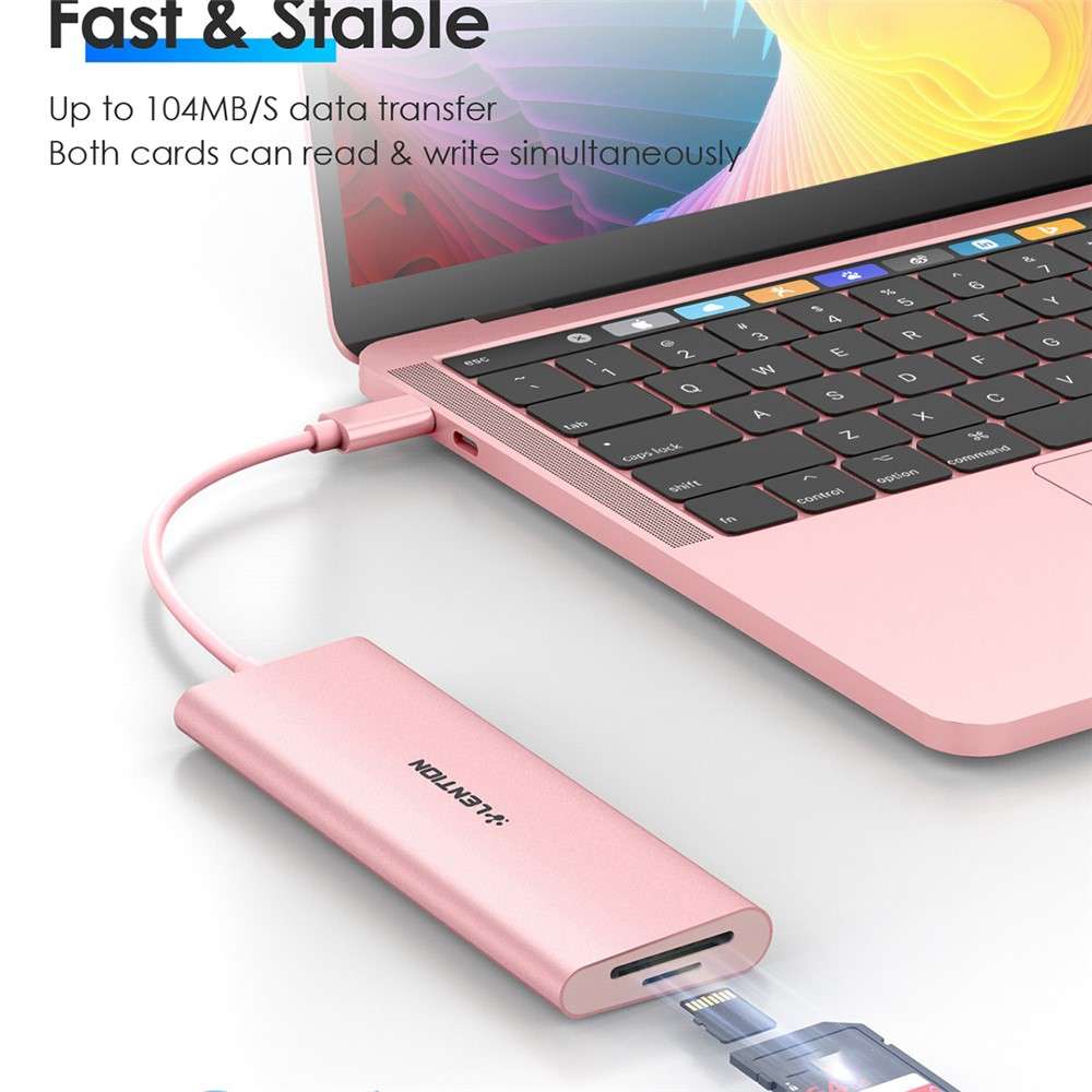 LENTION C36bHCR Type-C Hub Converter to USB 3.0 Ports HD Video Output Port Card Reader Slots PD3.0 1