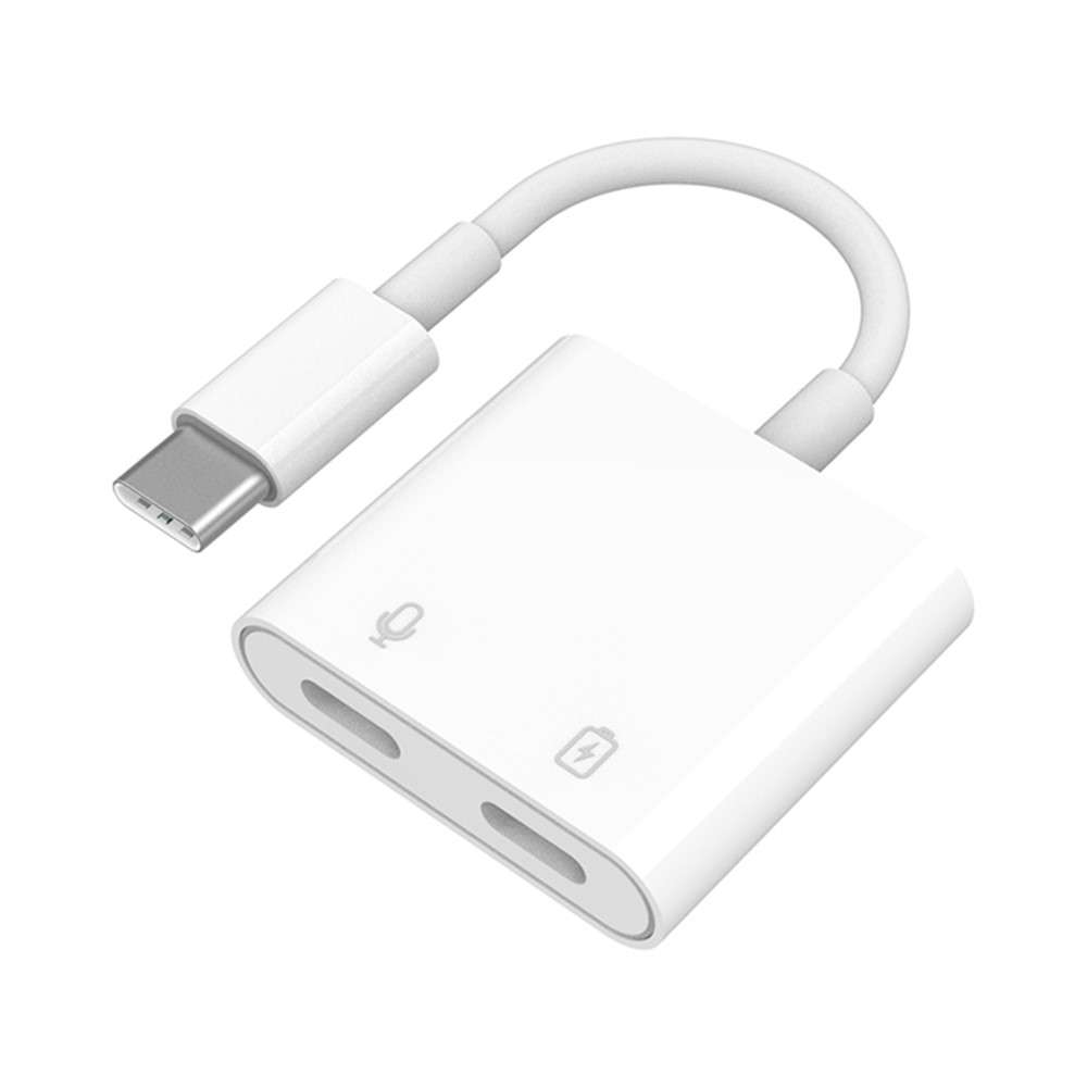 MH-CM36S 60W Type-C Male to Dual Type-C Female Adapter Charging Cable Earphone Connector