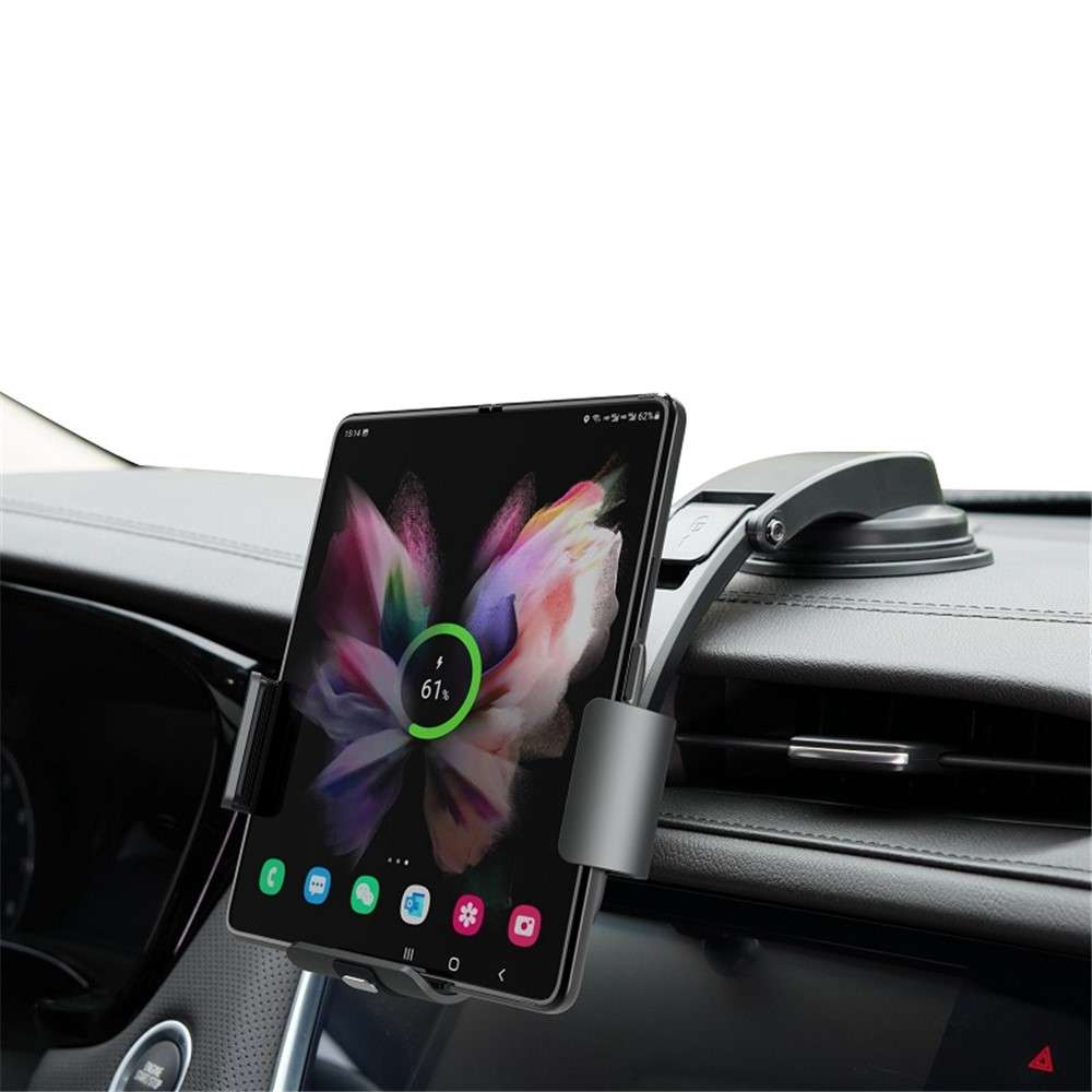 S3 Coil Electromagnetic Induction Wireless Charger Car Holder Foldable Phone Clamp Mount for Samsung