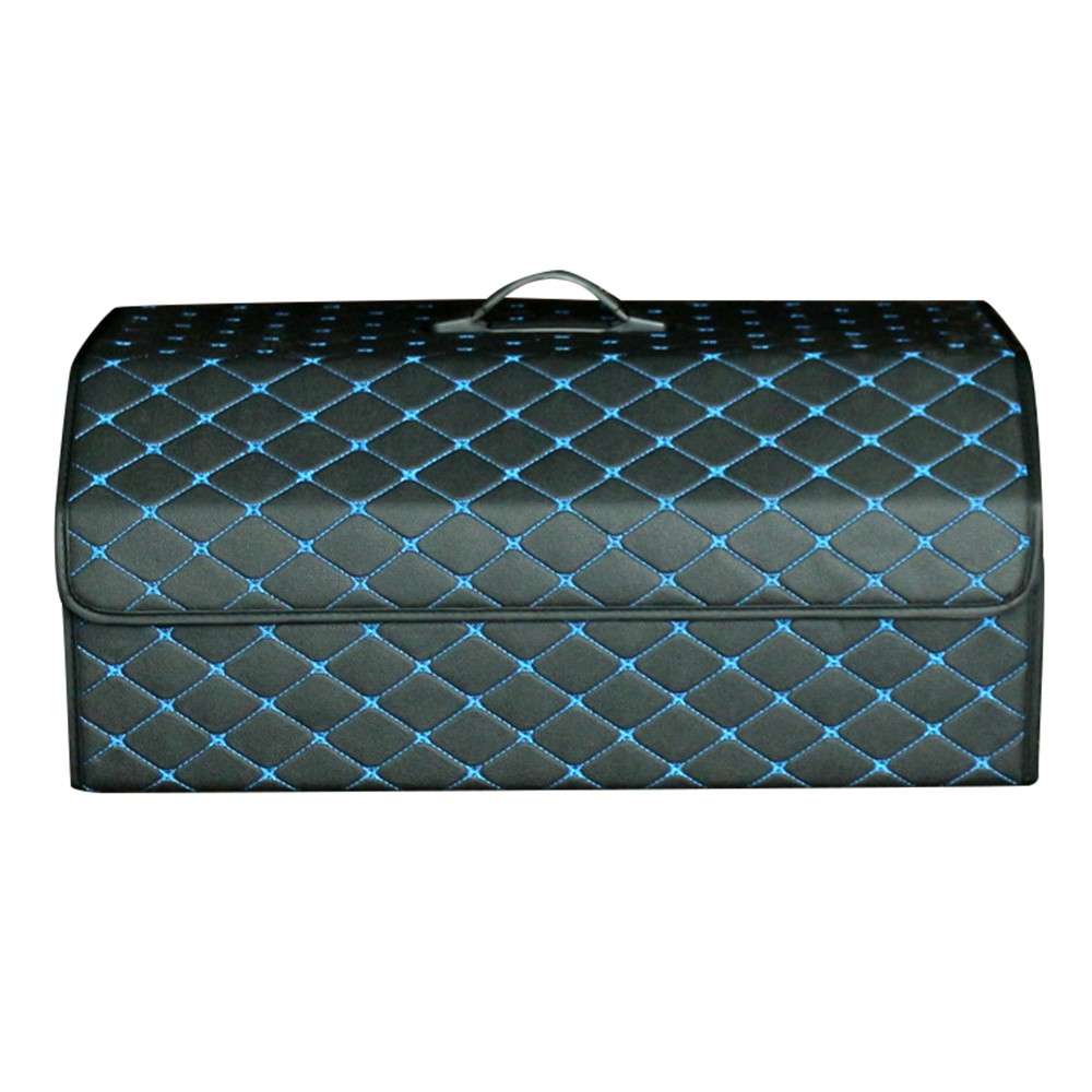 10006 Multi-function Foldable Leather Car Trunk Storage Box, Extra Large Size - Wine Red+Beige Line