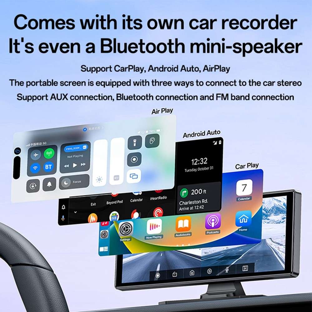 Yesido 10.2" Wireless Car Stereo with Front and Rear Camera