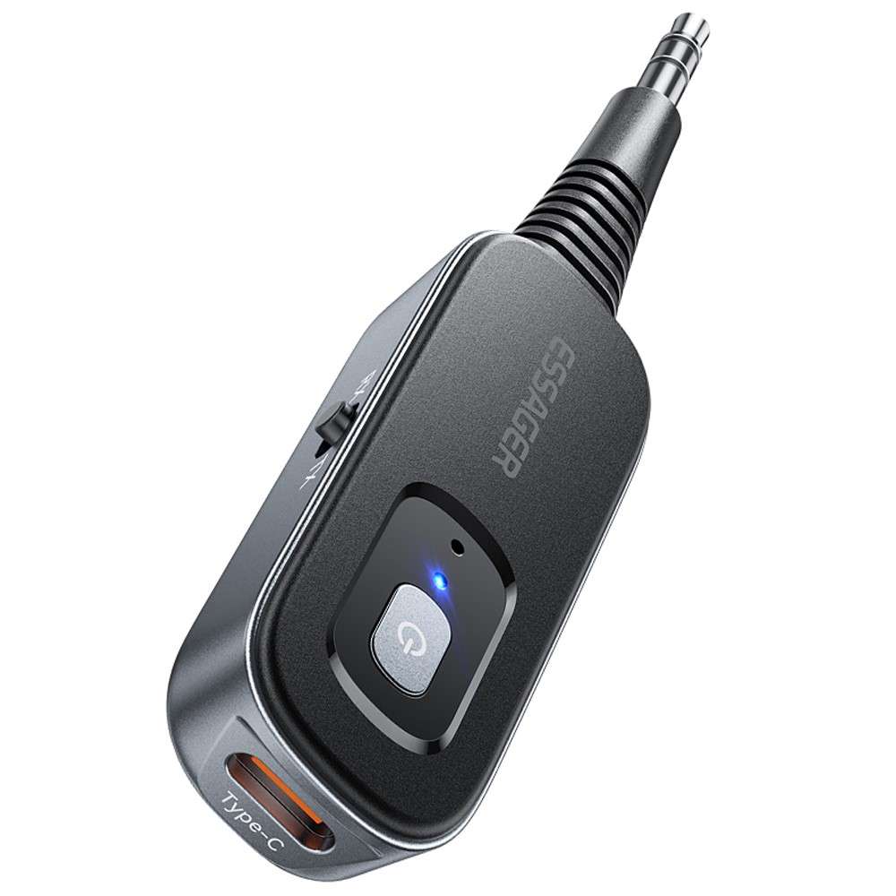 ESSAGER EBT51-LX0G-P Car Audio Bluetooth Transmitter Receiver 3.5mm Aux Adapter for Speaker Amplifie