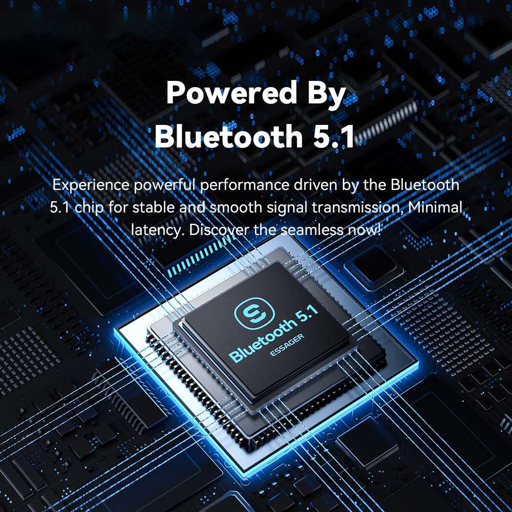 ESSAGER EBT51-LX0G-P Car Audio Bluetooth Transmitter Receiver 3.5mm Aux Adapter for Speaker Amplifie