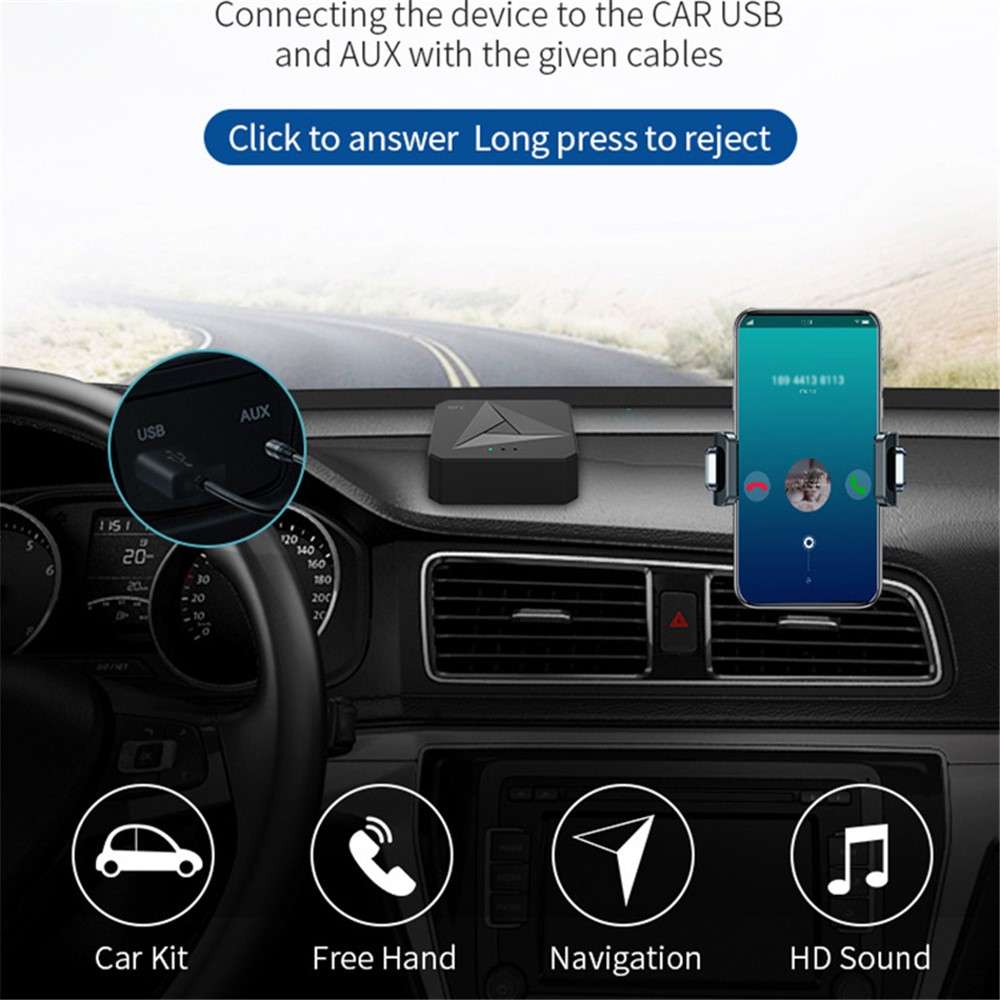 M21 2-in-1 Car NFC Bluetooth Receiver Transmitter Plastic RCA 3.5mm AUX Audio Adapter