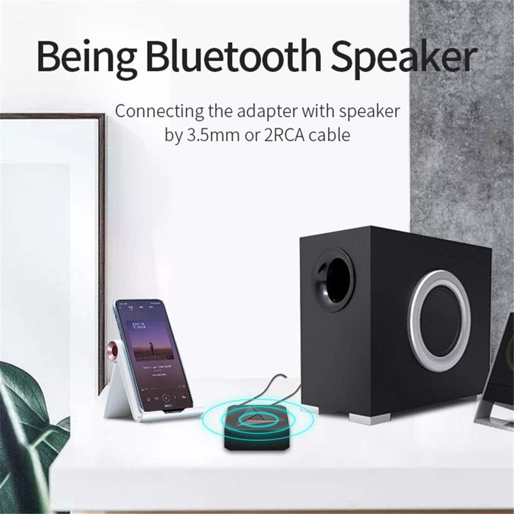 M21 2-in-1 Car NFC Bluetooth Receiver Transmitter Plastic RCA 3.5mm AUX Audio Adapter