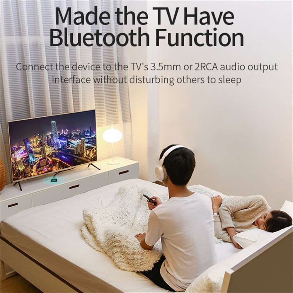 M21 2-in-1 Car NFC Bluetooth Receiver Transmitter Plastic RCA 3.5mm AUX Audio Adapter