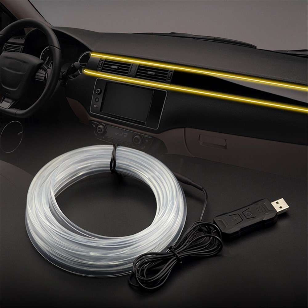 S3U 3m S-Series Fiber Optic Flexible Neon Light Strip Sound-activated Car Interior USB Atmosphere La