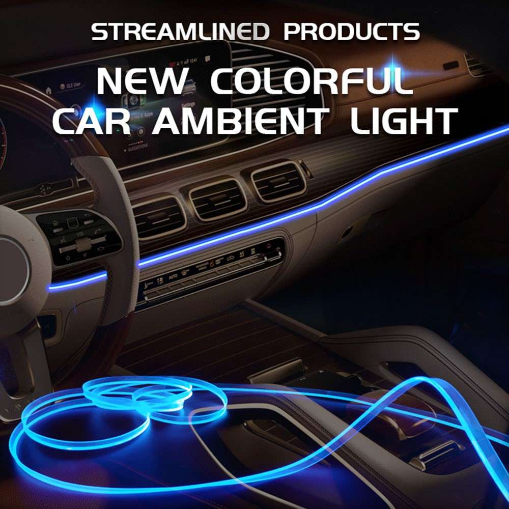 S3U 3m S-Series Fiber Optic Flexible Neon Light Strip Sound-activated Car Interior USB Atmosphere La