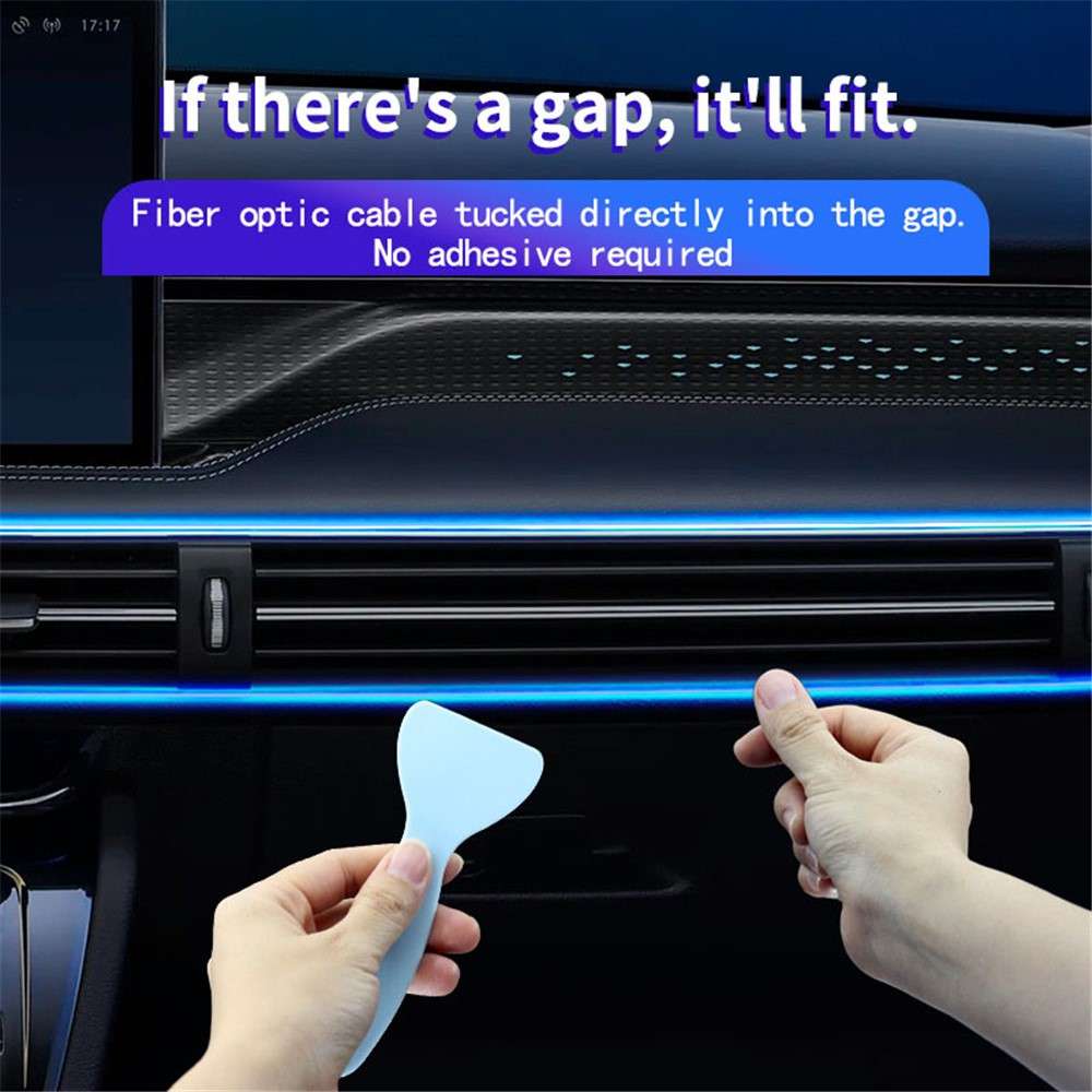 S3U 3m S-Series Fiber Optic Flexible Neon Light Strip Sound-activated Car Interior USB Atmosphere La