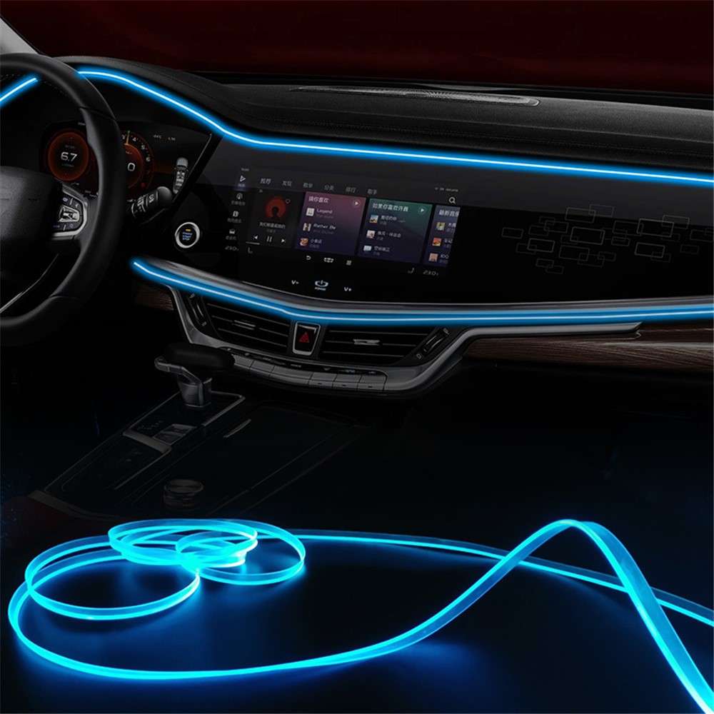 S3U 3m S-Series Fiber Optic Flexible Neon Light Strip Sound-activated Car Interior USB Atmosphere La