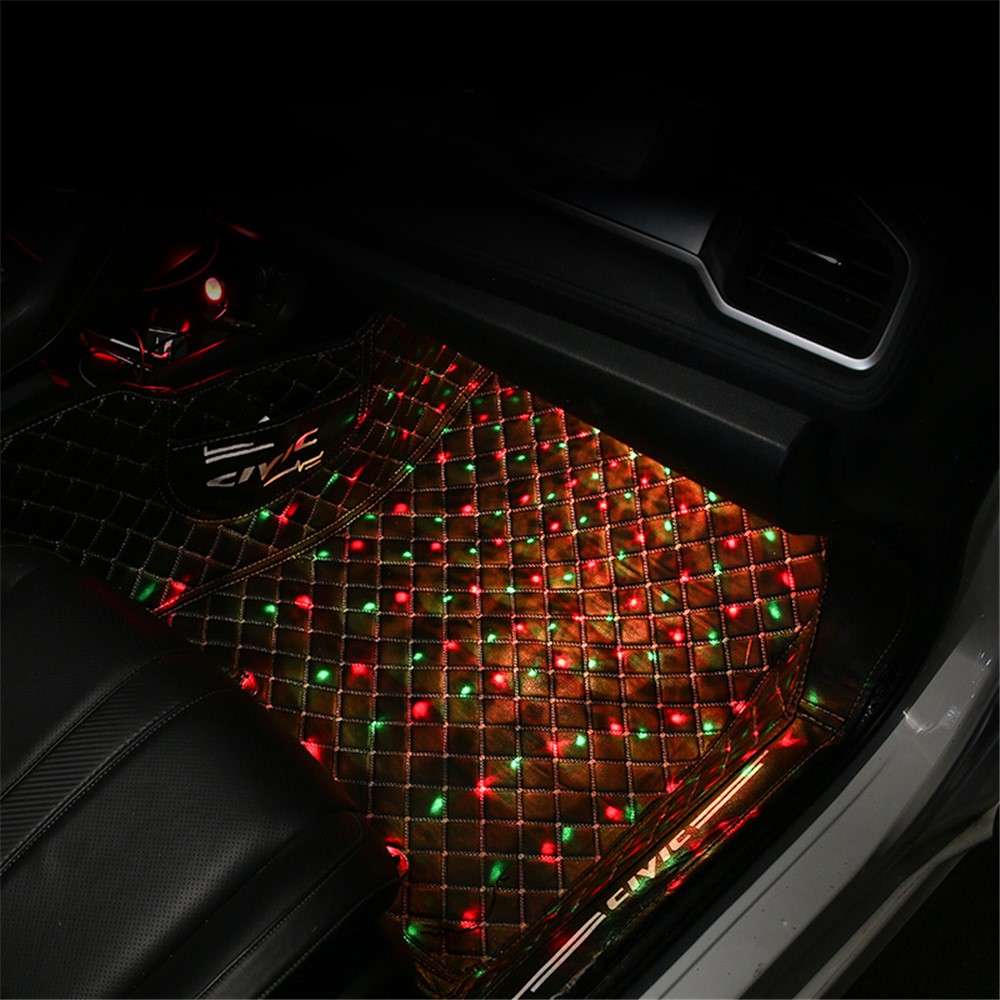 DX2 Cigarette Lighter 2-LEDs Light Strip 8 Colors Car Footwell Atmosphere Light with Sound Active