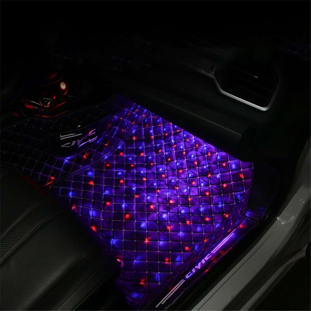 DX2 Cigarette Lighter 2-LEDs Light Strip 8 Colors Car Footwell Atmosphere Light with Sound Active