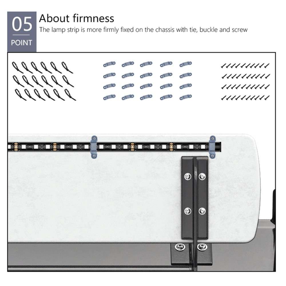 DP69 4Pcs Car Underglow Lights RGB Multi Color DIY Sound Active Music Mode Underbody Light Strips fo