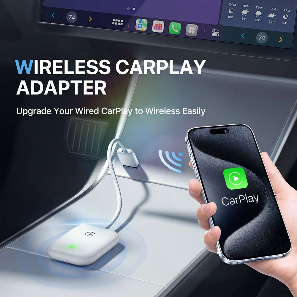 643 Car Wireless CarPlay Adapter for iPhone Transform Wired to Wireless - Black