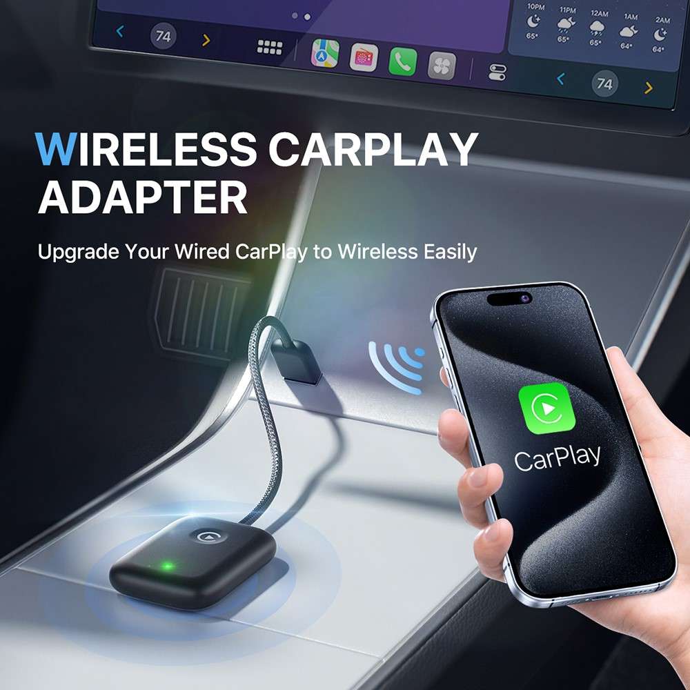 643 Car Wireless CarPlay Adapter for iPhone Transform Wired to Wireless - Black