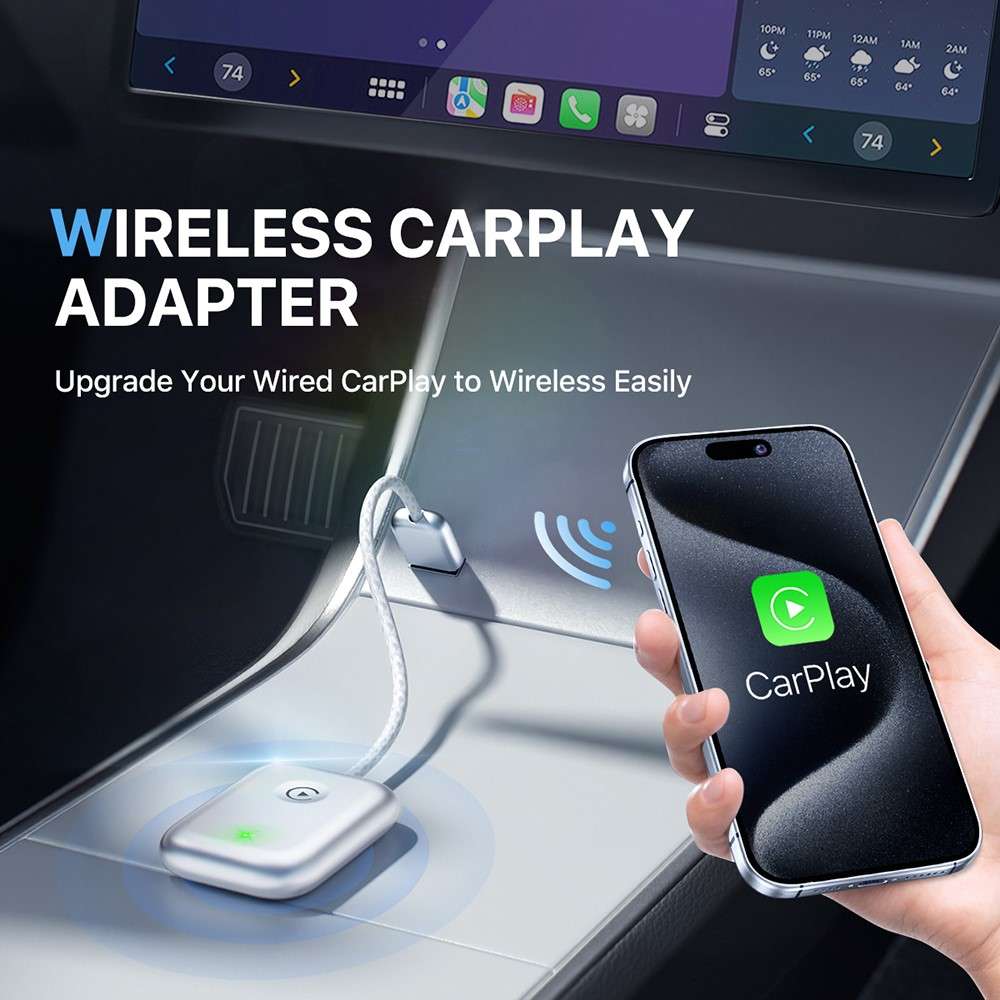 643 Car Wireless CarPlay Adapter for iPhone Transform Wired to Wireless - Black