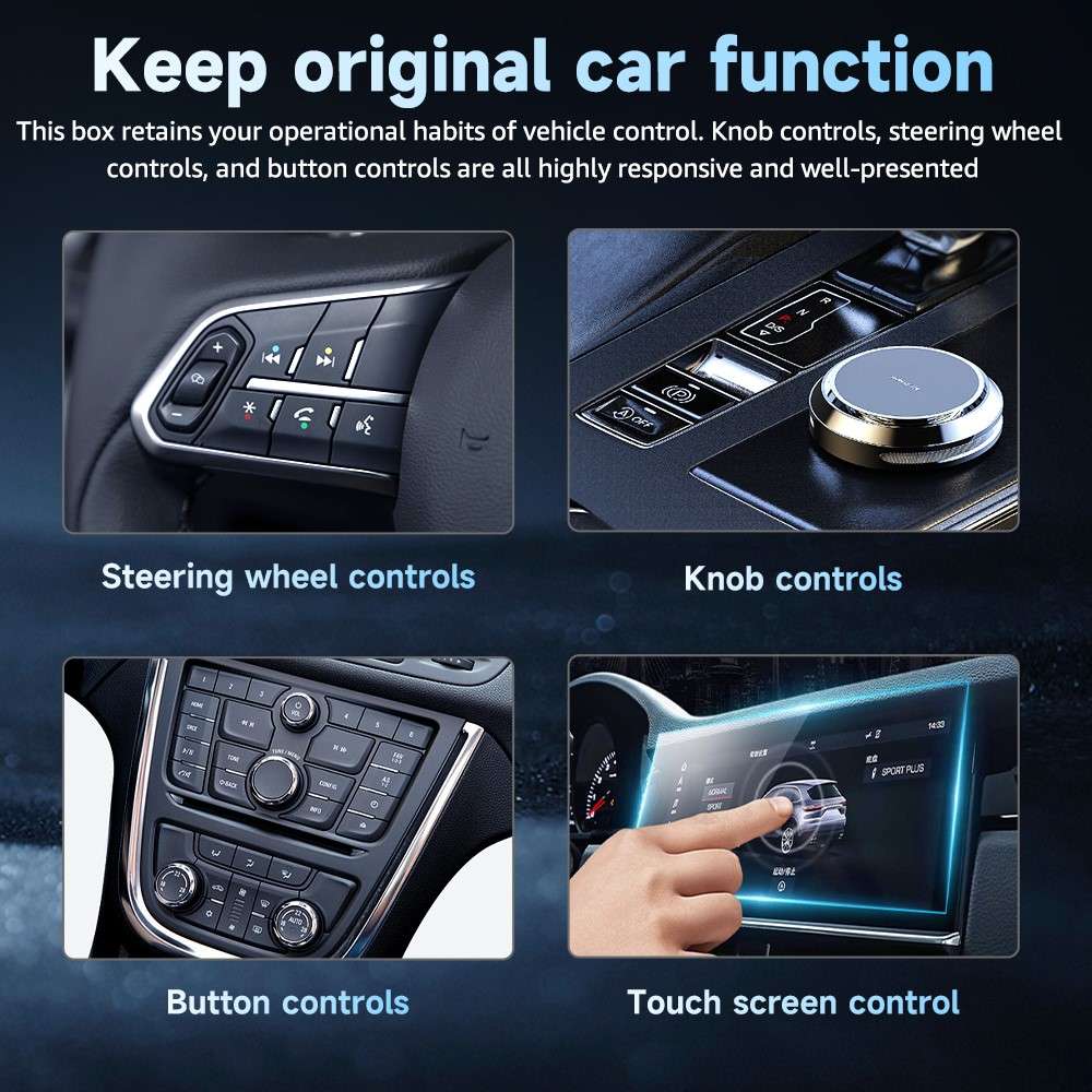 AB051E 2 in 1 CarPlay Android Auto Wireless Adapter Bluetooth-Compatible WiFi Connection USB Dongle