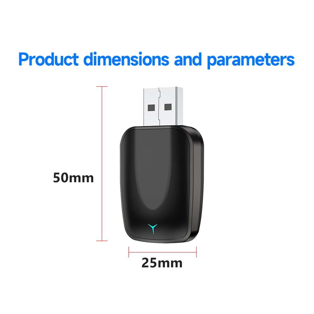 AB051E 2 in 1 CarPlay Android Auto Wireless Adapter Bluetooth-Compatible WiFi Connection USB Dongle