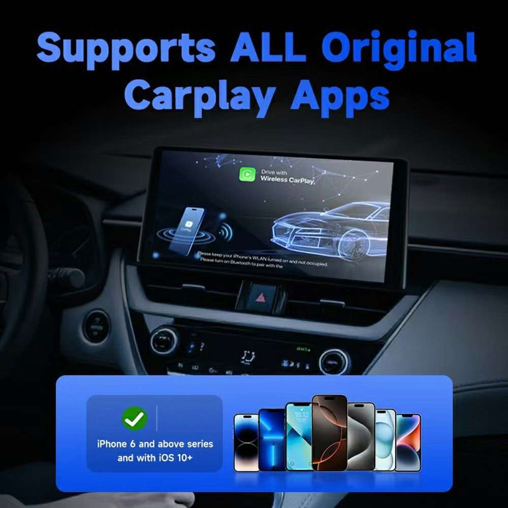 57 2 in 1 Wired to Wireless CarPlay Android Auto Adapter Cars Upgrade Converter