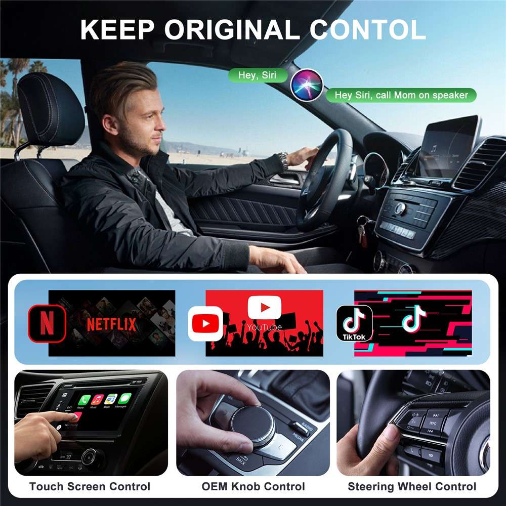 020-7+ Wireless Video / Car Play Adapter Car System Wired to Wireless Car Player Supports YouTube /