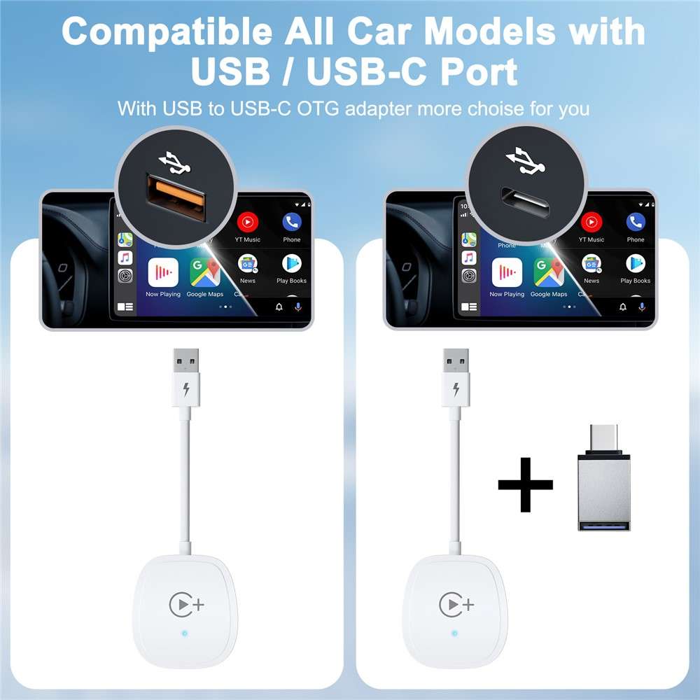020-7+ Wireless Video / Car Play Adapter Car System Wired to Wireless Car Player Supports YouTube /
