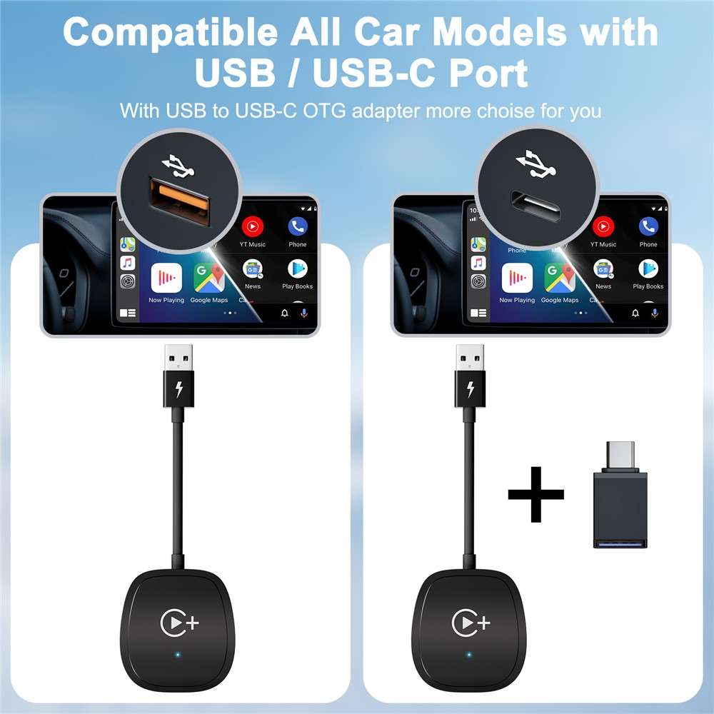 020-7+ Wireless Video / Car Play Adapter Car System Wired to Wireless Car Player Supports YouTube /