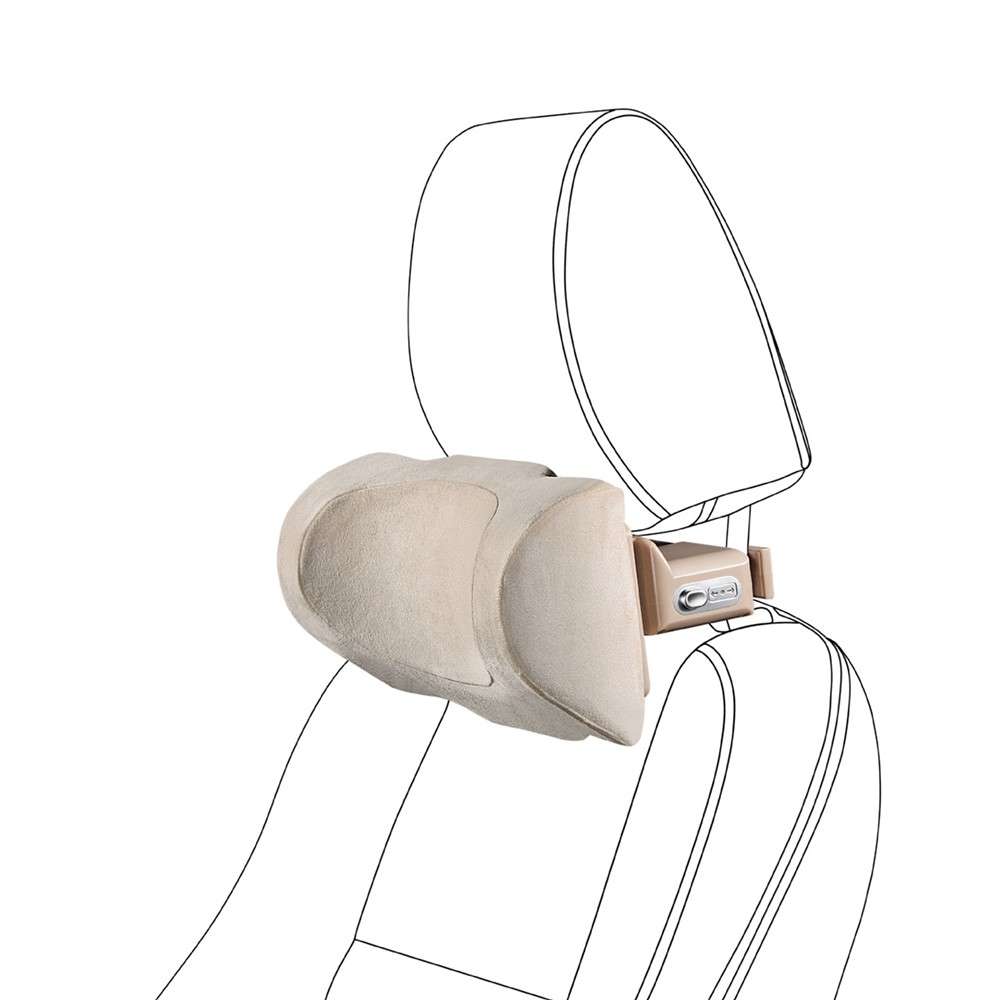 Position Adjustable Car Seat Neck Support Pillow Memory Foam Headrest Cushion - Brown