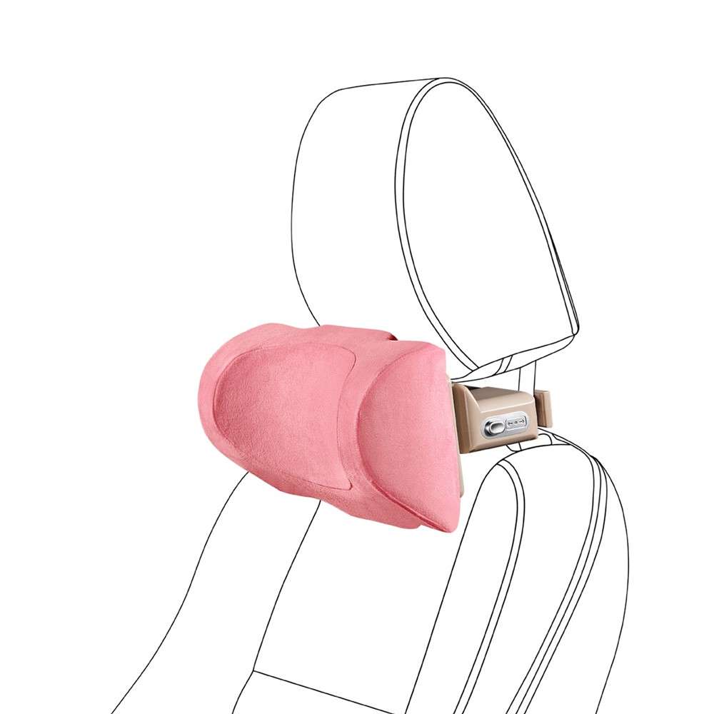 Position Adjustable Car Seat Neck Support Pillow Memory Foam Headrest Cushion - Brown