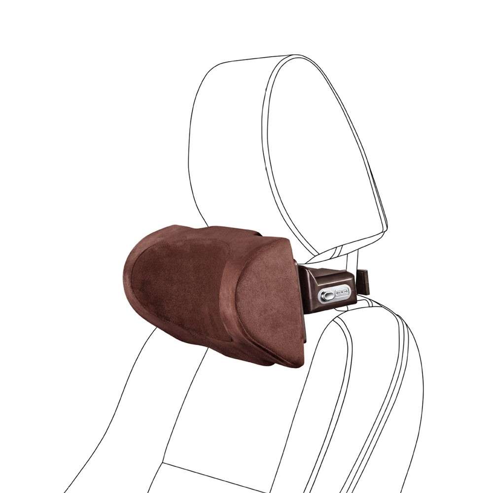 Position Adjustable Car Seat Neck Support Pillow Memory Foam Headrest Cushion - Brown