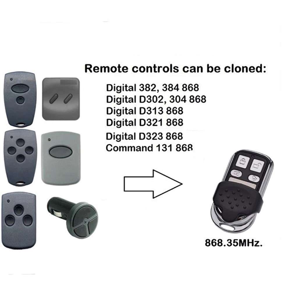 868.3MHz Garage Door Command Duplicator HSM2 HSM4 868 Digital D302 382 BHS110 Remote Control
