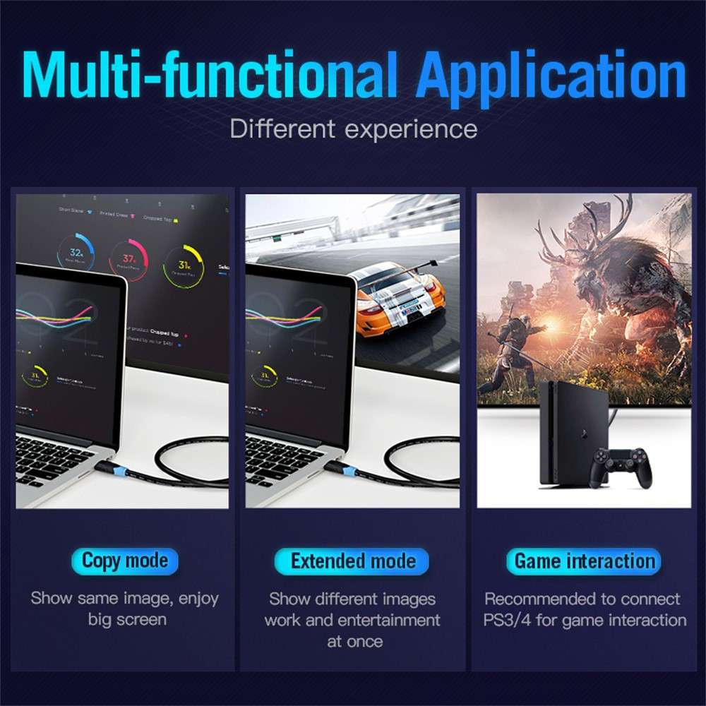 VENTION AAGBF AAG Series 1m HDMI Cable 4K PVC Display Cord for TV Monitor Laptop Xbox