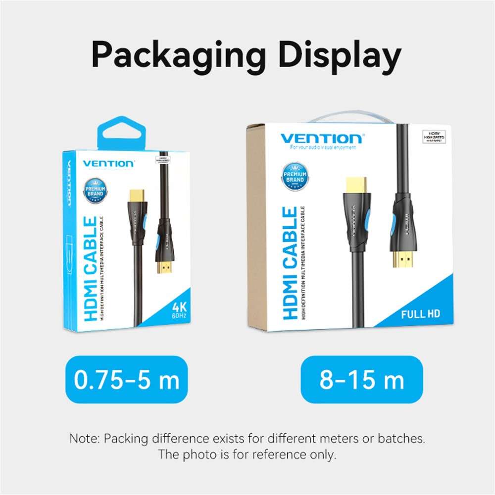 VENTION AAHBG AAH Series 1.5m HDMI Cable 4K Male to Male Cord for Laptops Projectors Xbox TV