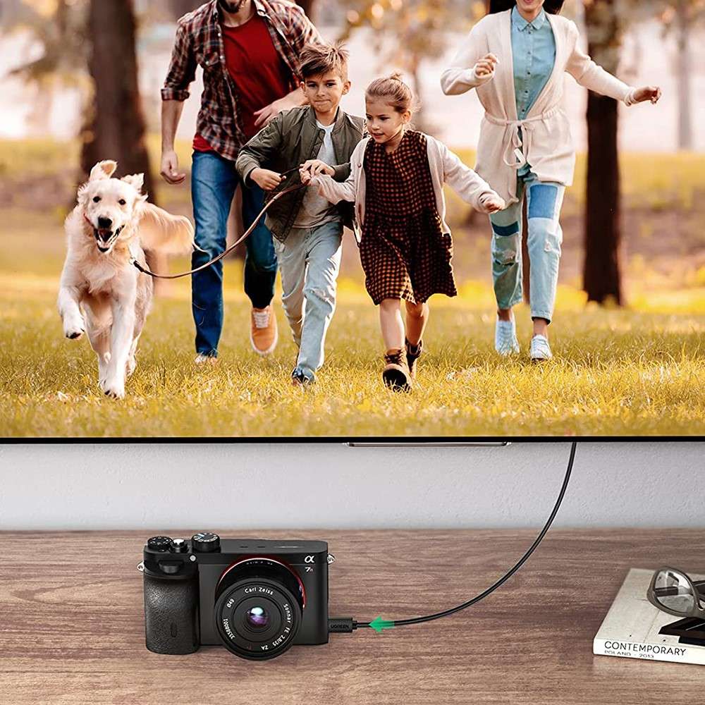 UGREEN 1m Micro HDMI to HDMI Cable for GoPro Hero 7 Black Hero 5 4 6 Raspberry Pi 4 Male to Male Ada