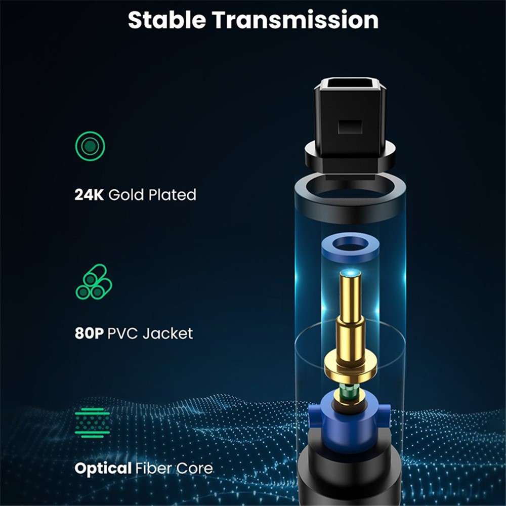 UGREEN 1.5m For Xbox 360 Soundbar Speaker Amplifier Toslink Digital Fiber Optical Audio Cable SPDIF