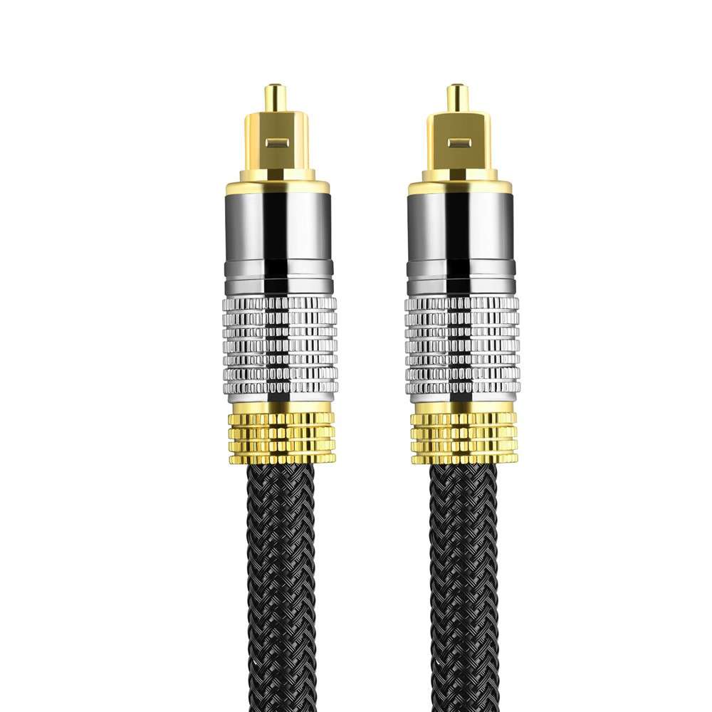 1m 24K Gold-Plated Connector Digital Optical Audio SPDIF Cable DVD TV Game Console Toslink Nylon Bra